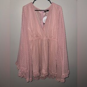 Pink flared romper